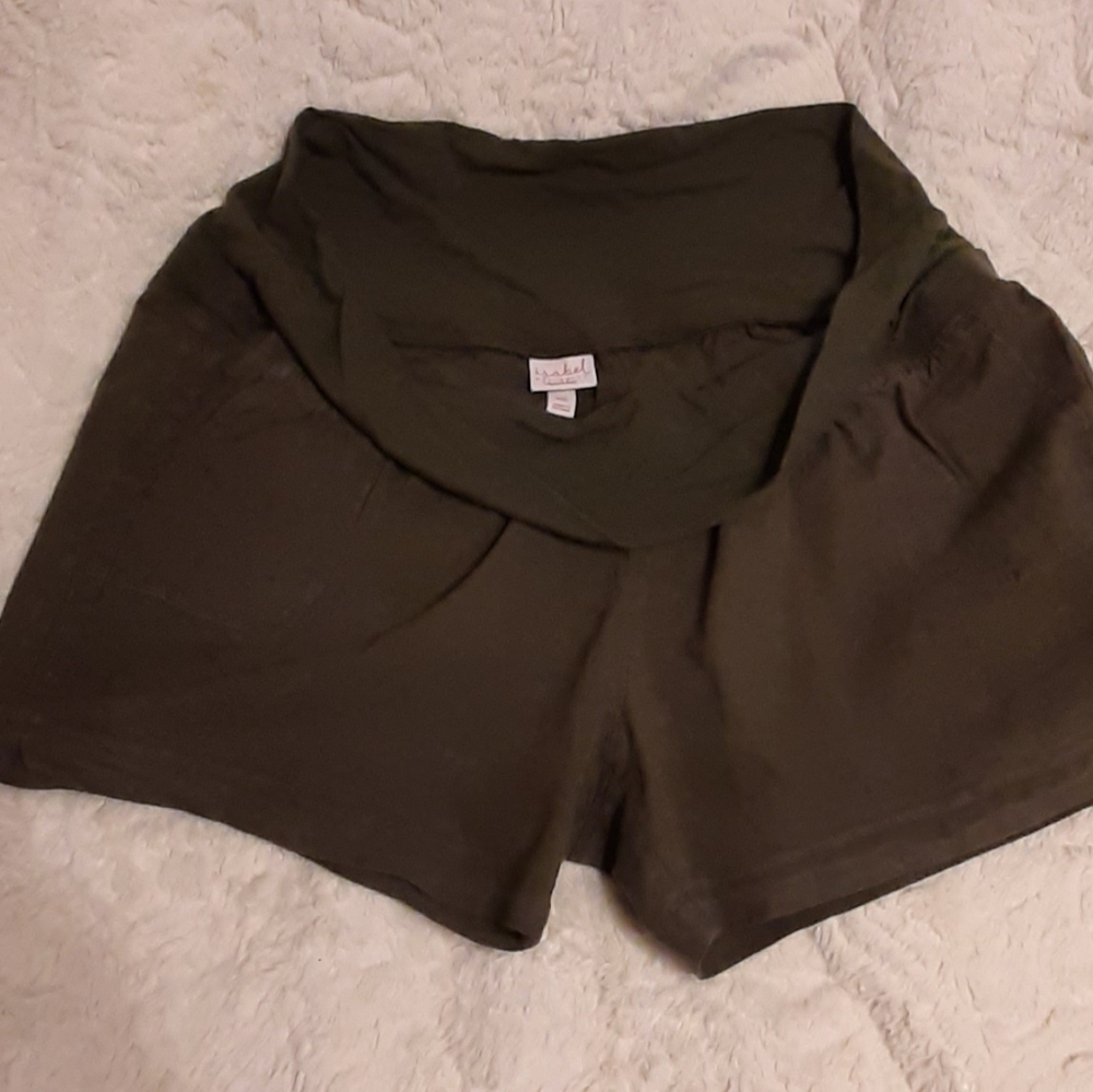 Isabel maternity shorts. Xxl. Army green. Linen.